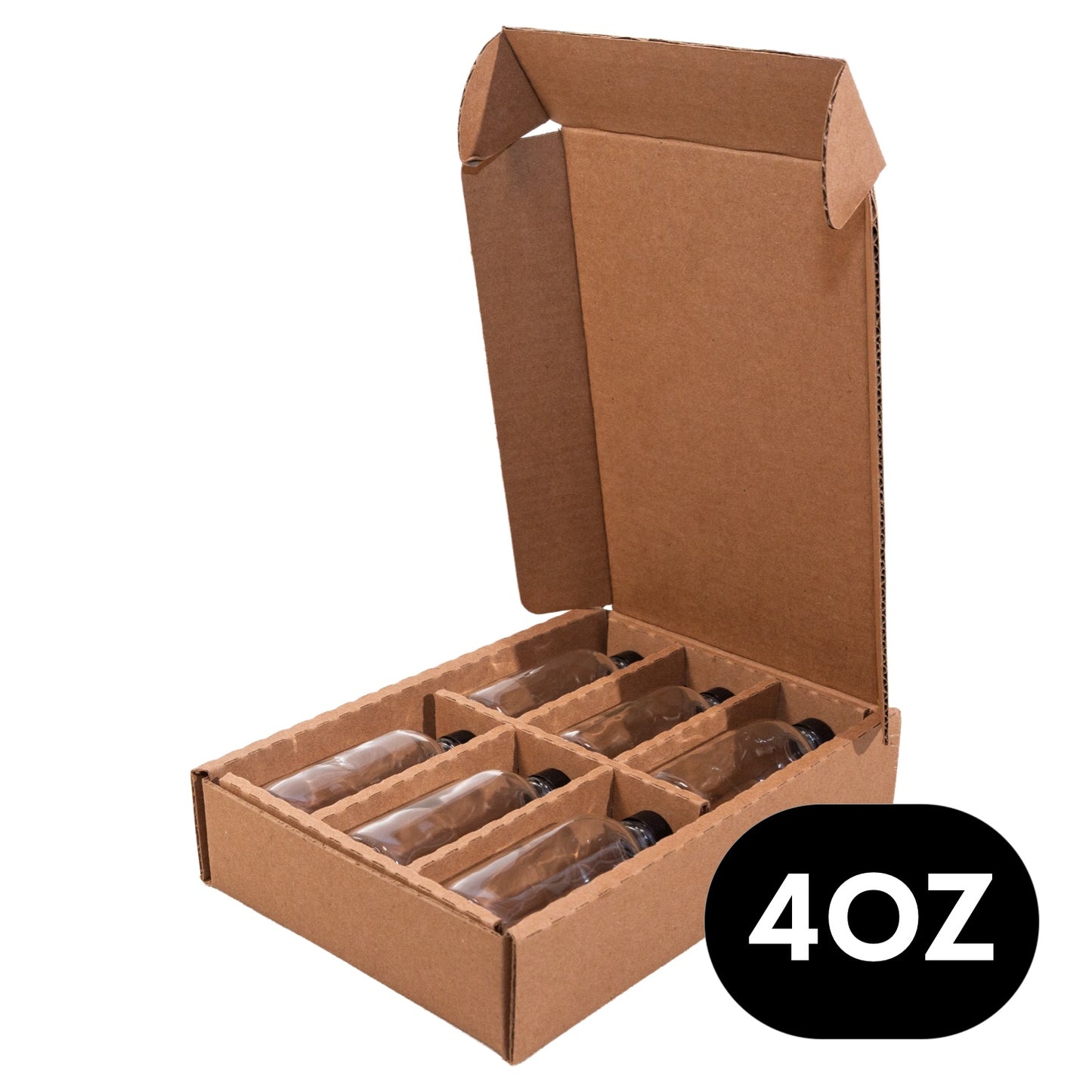 4oz Boston Round Bottle 6-Pack Pod