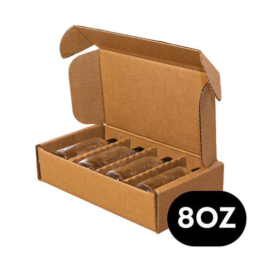 8oz Boston Round Bottle 4-Pack Pod