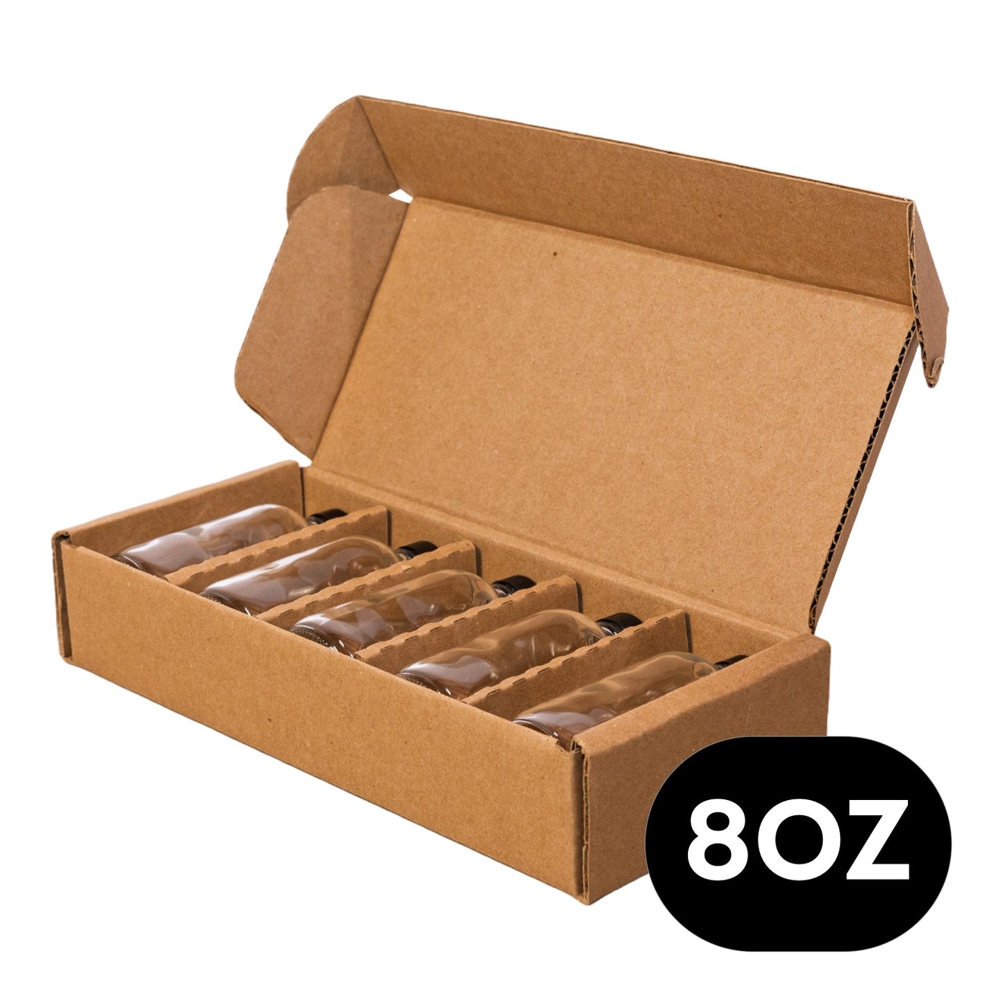 8oz Boston Round Bottle 5-Pack Pod